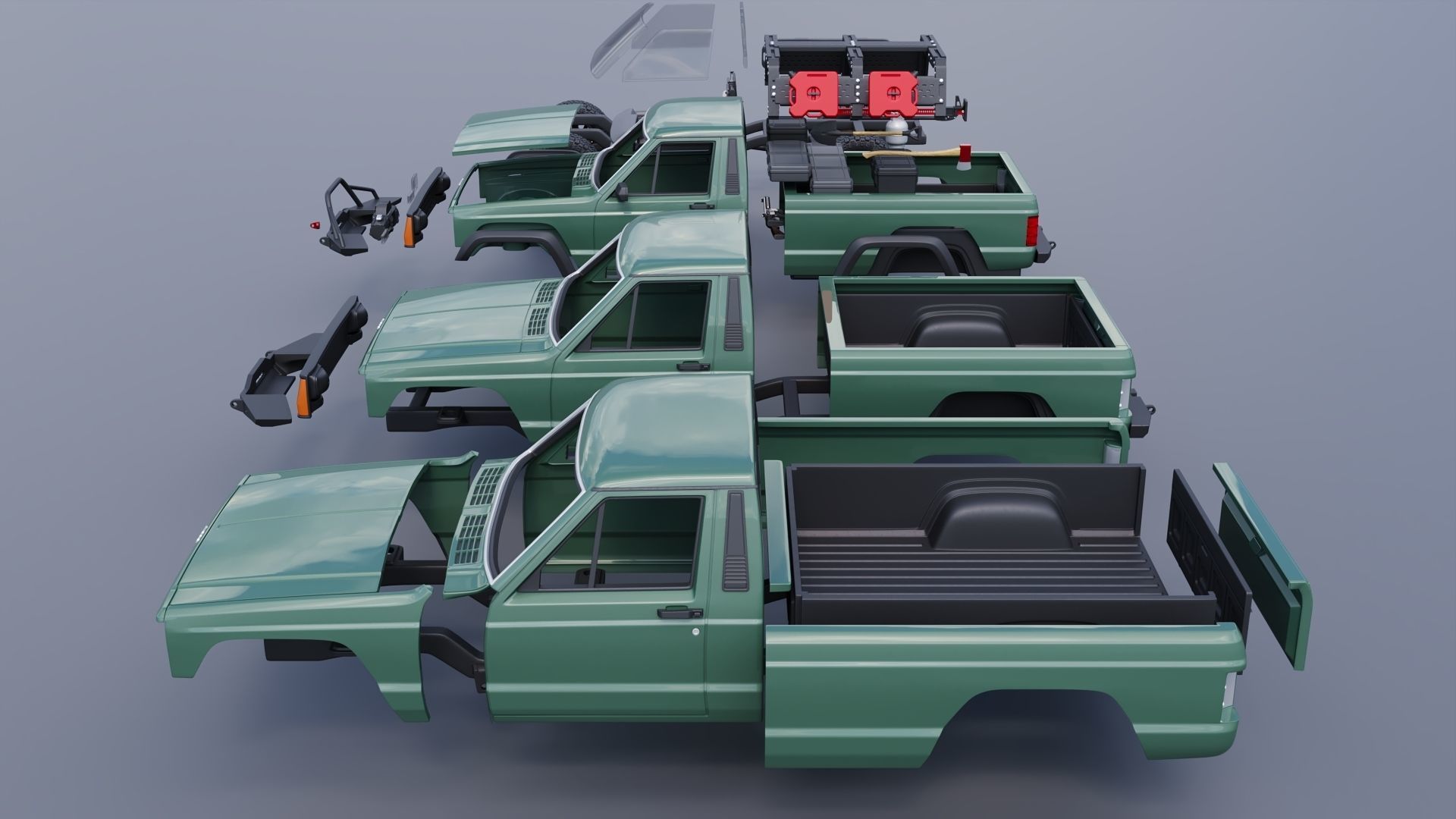 Jeep Comanche 1985 Custom 3D print model_21