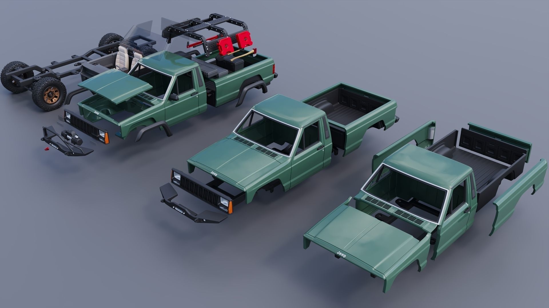 Jeep Comanche 1985 Custom 3D print model_20