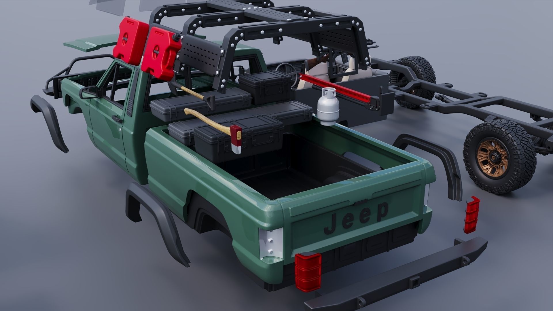 Jeep Comanche 1985 Custom 3D print model_24