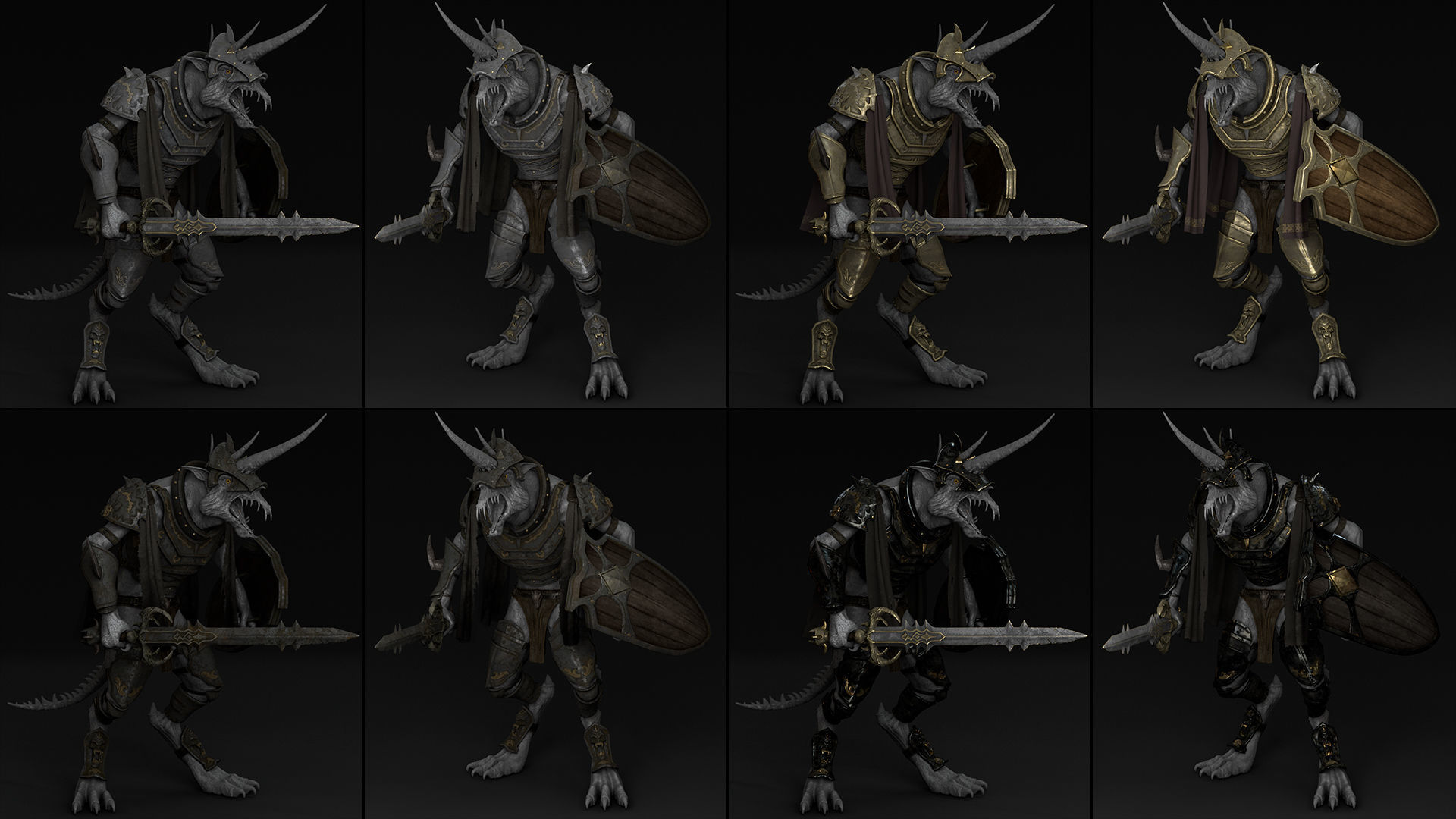 45 Swordman Armor Low-poly 3D model_20