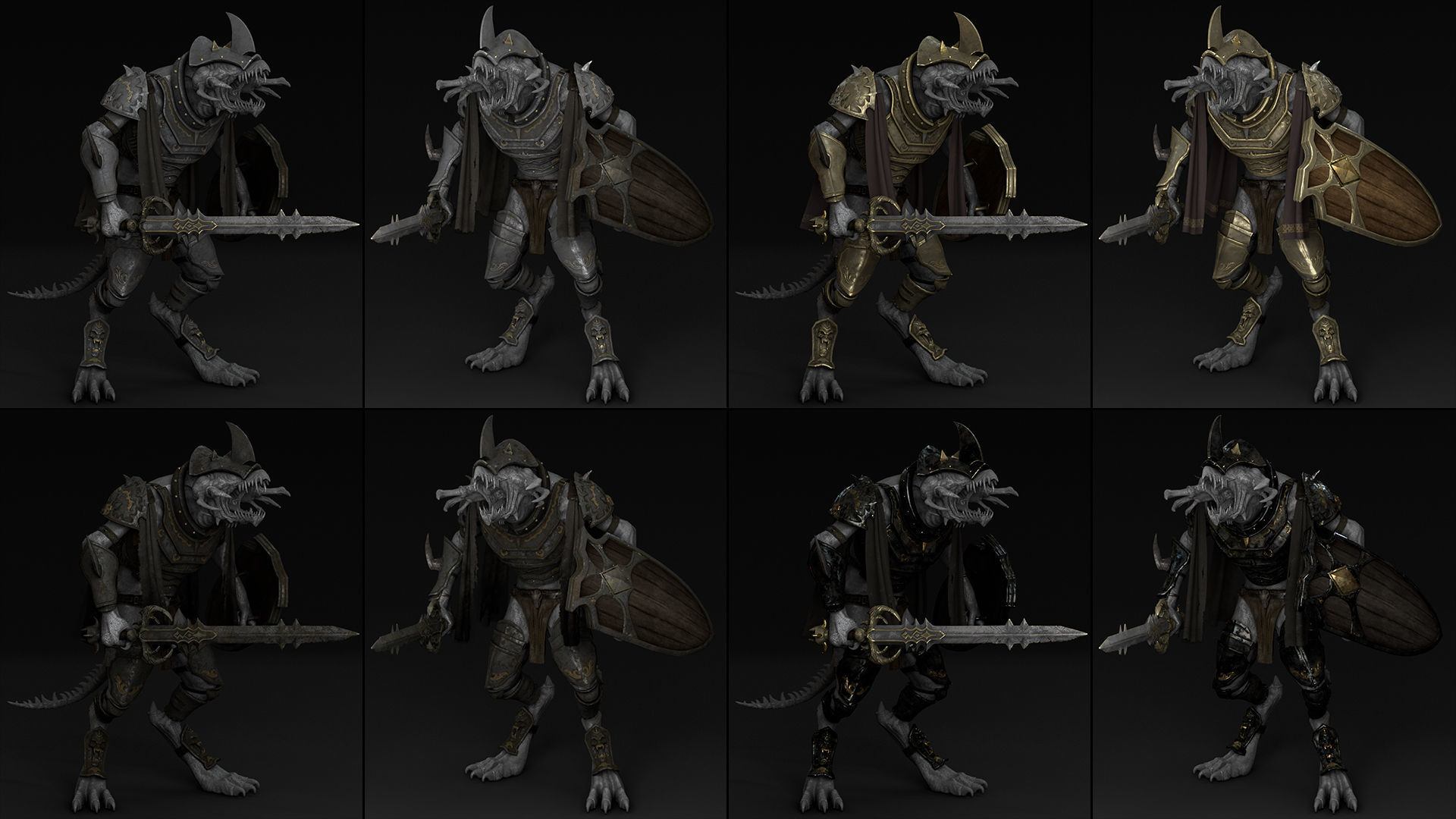 45 Swordman Armor Low-poly 3D model_25