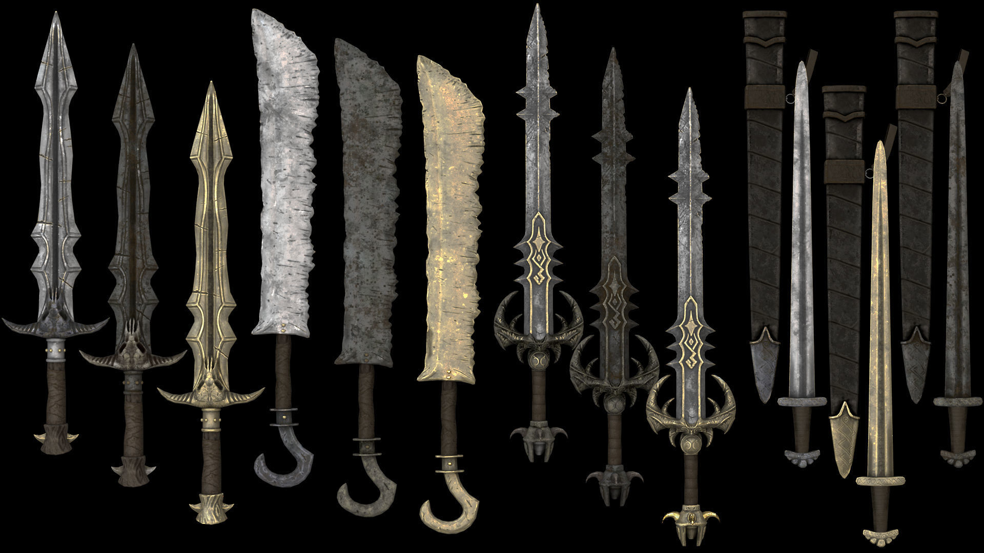 45 Swordman Armor Low-poly 3D model_6