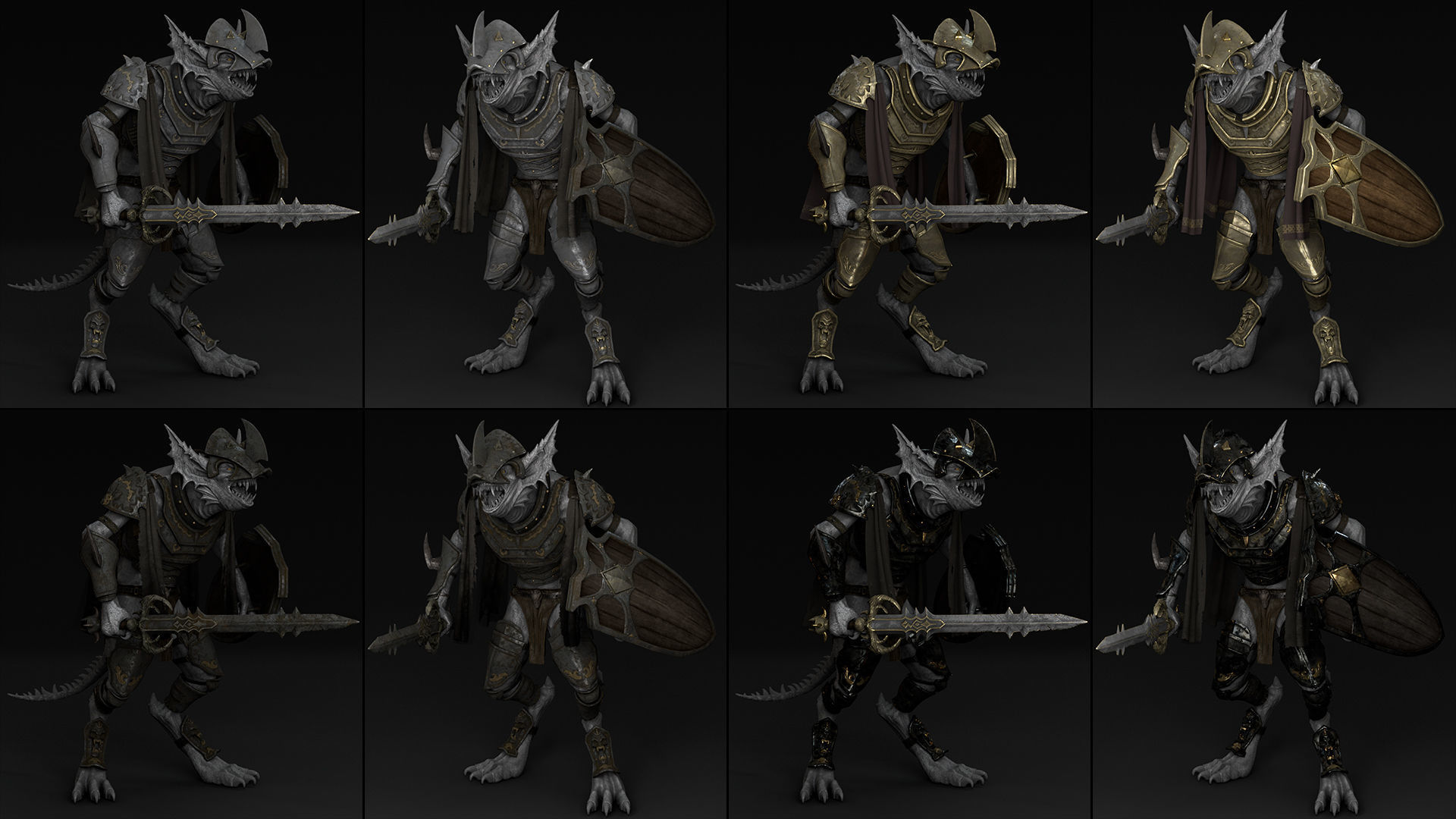 45 Swordman Armor Low-poly 3D model_22