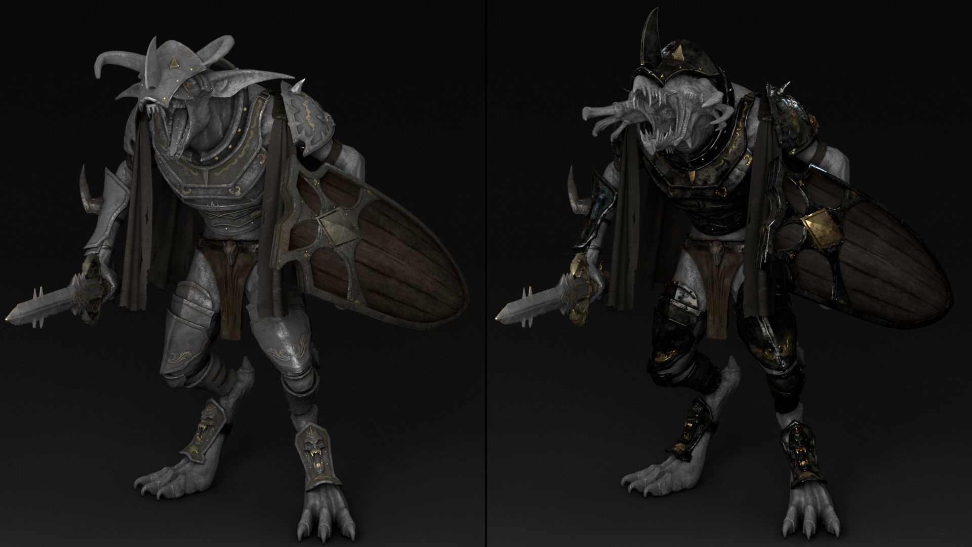 45 Swordman Armor Low-poly 3D model_4