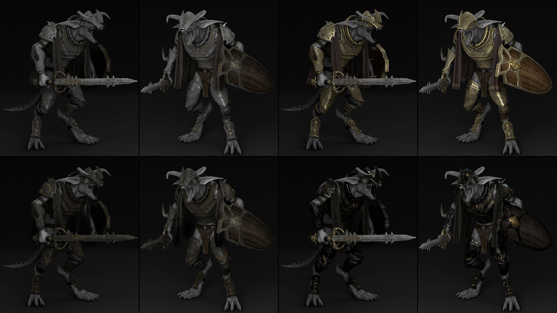 45 Swordman Armor Low-poly 3D model_24