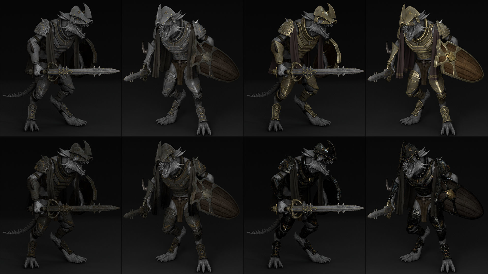 45 Swordman Armor Low-poly 3D model_23