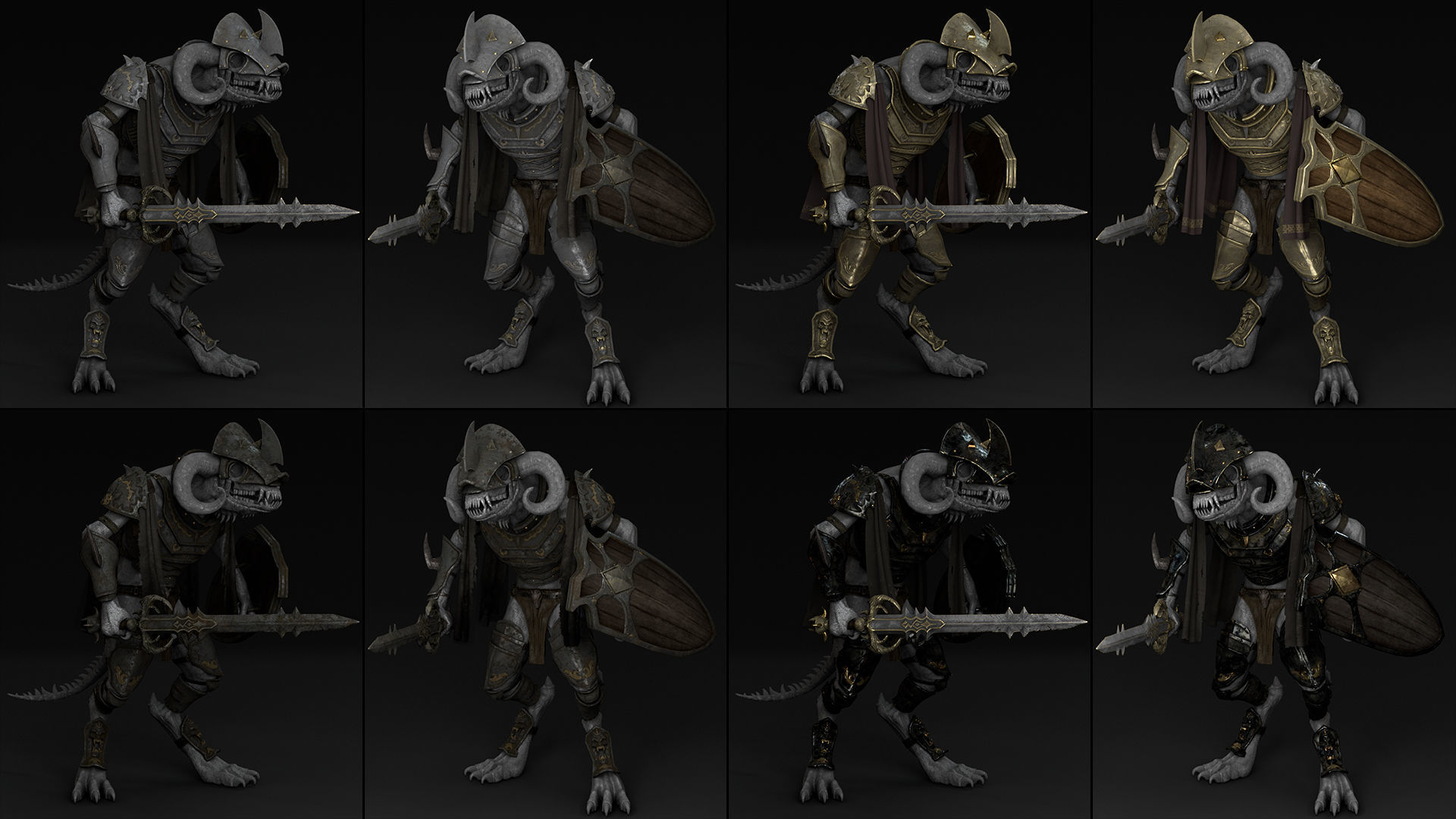 45 Swordman Armor Low-poly 3D model_21