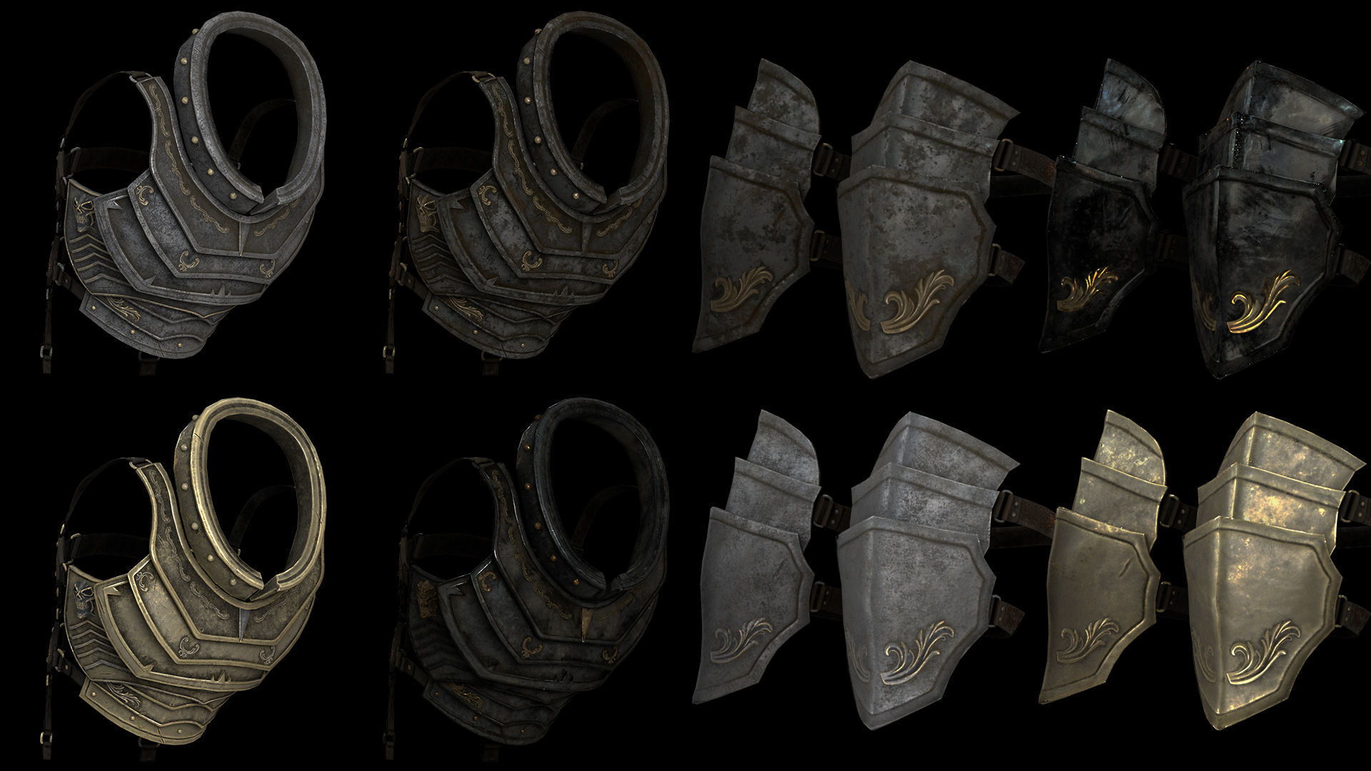 45 Swordman Armor Low-poly 3D model_9