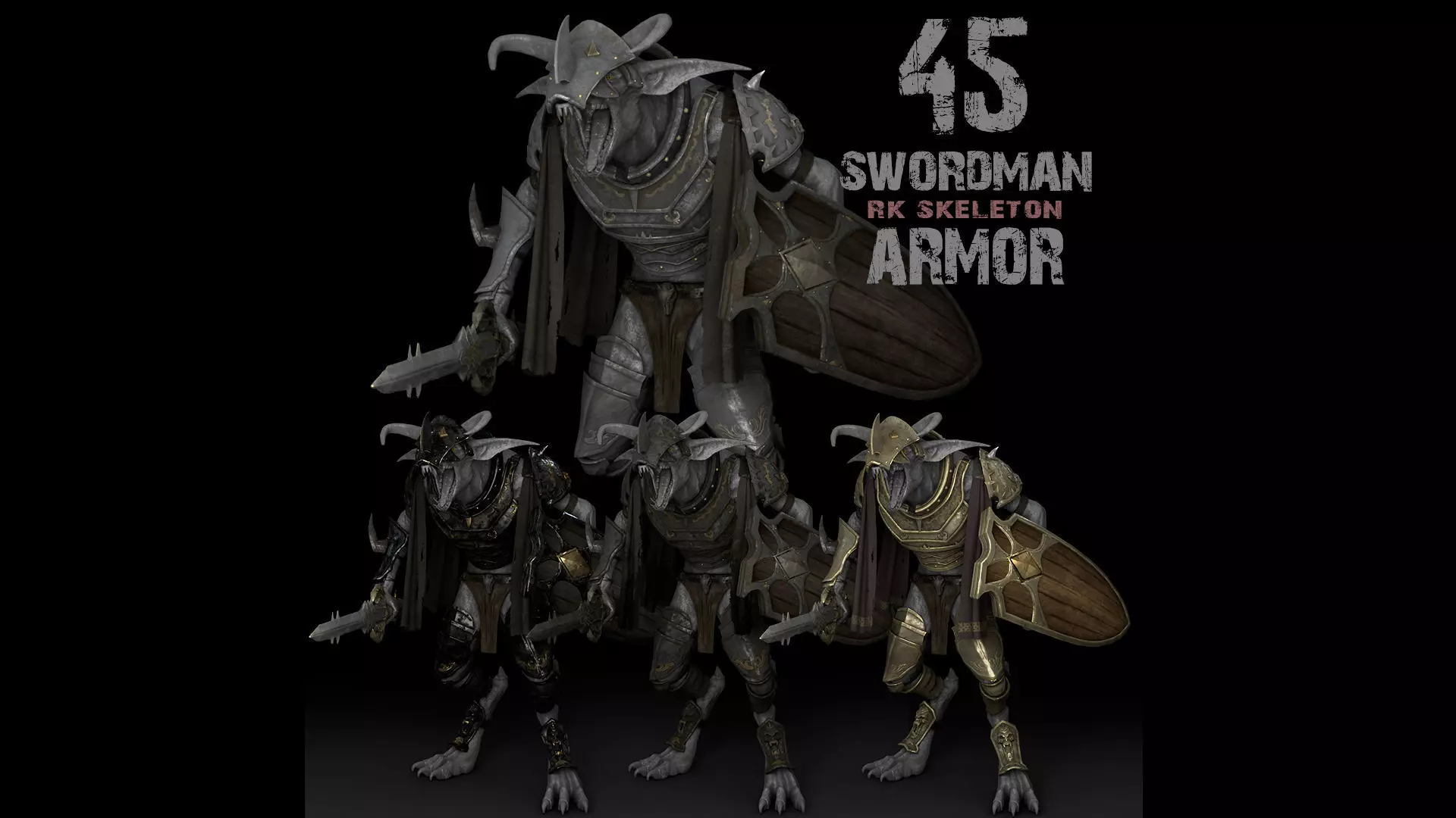 45 Swordman Armor Low-poly 3D model_0