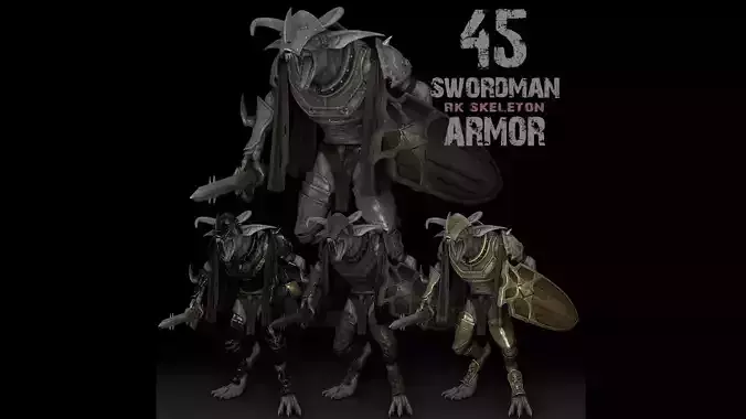 45 Swordman Armor Low-poly 3D model