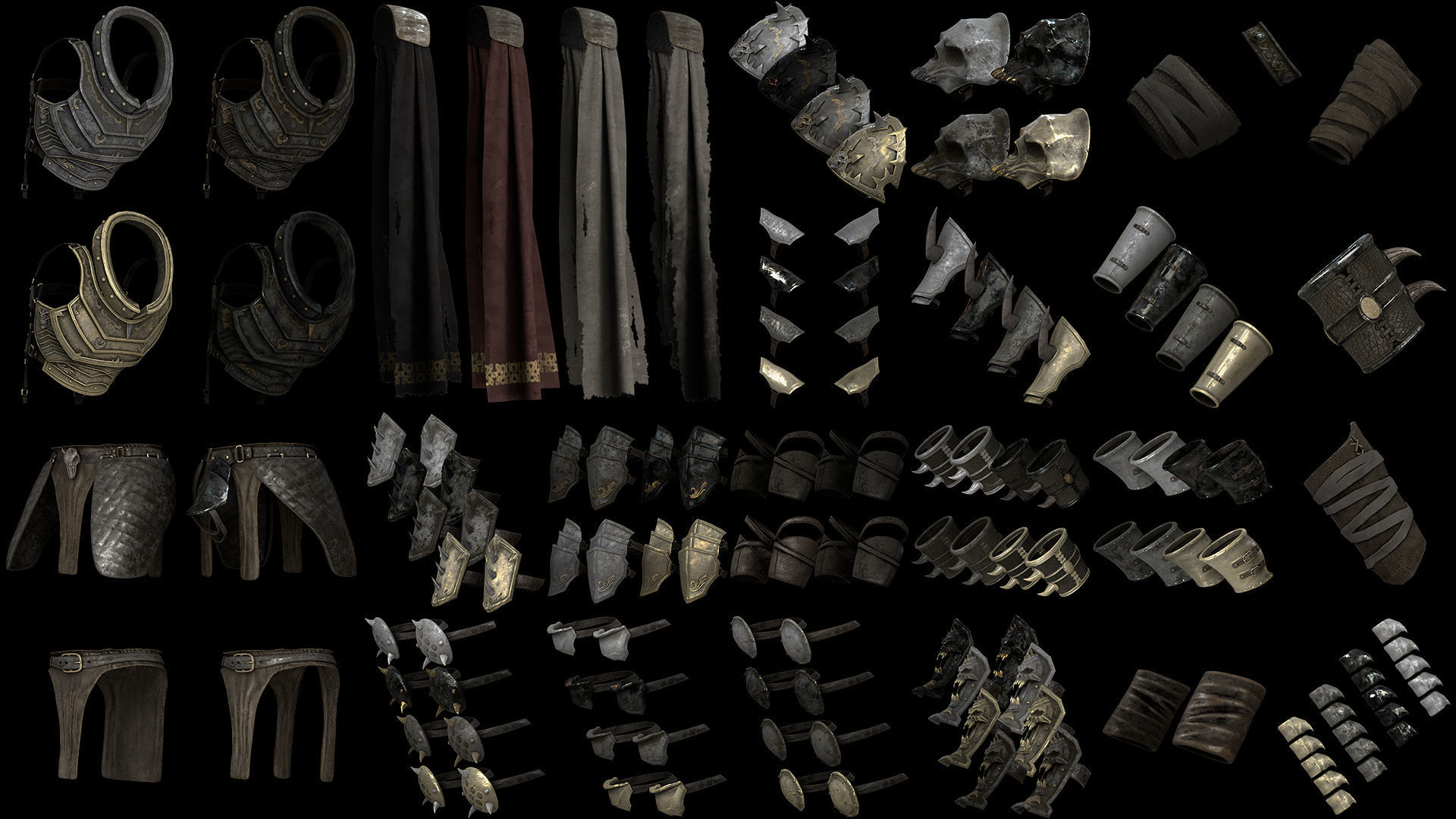 45 Swordman Armor Low-poly 3D model_5