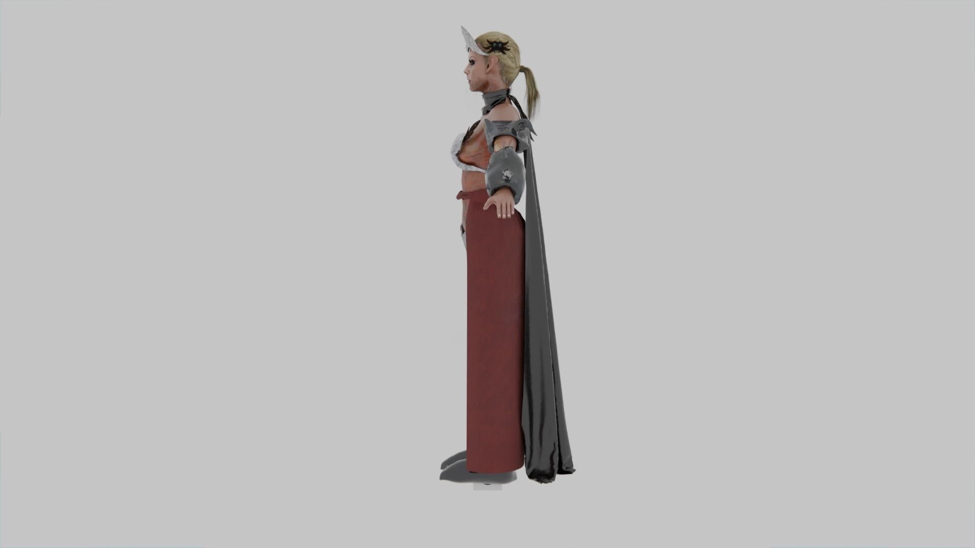 Mystic Woodland Valkyrie - Elf warrior woman Low-poly 3D model_6
