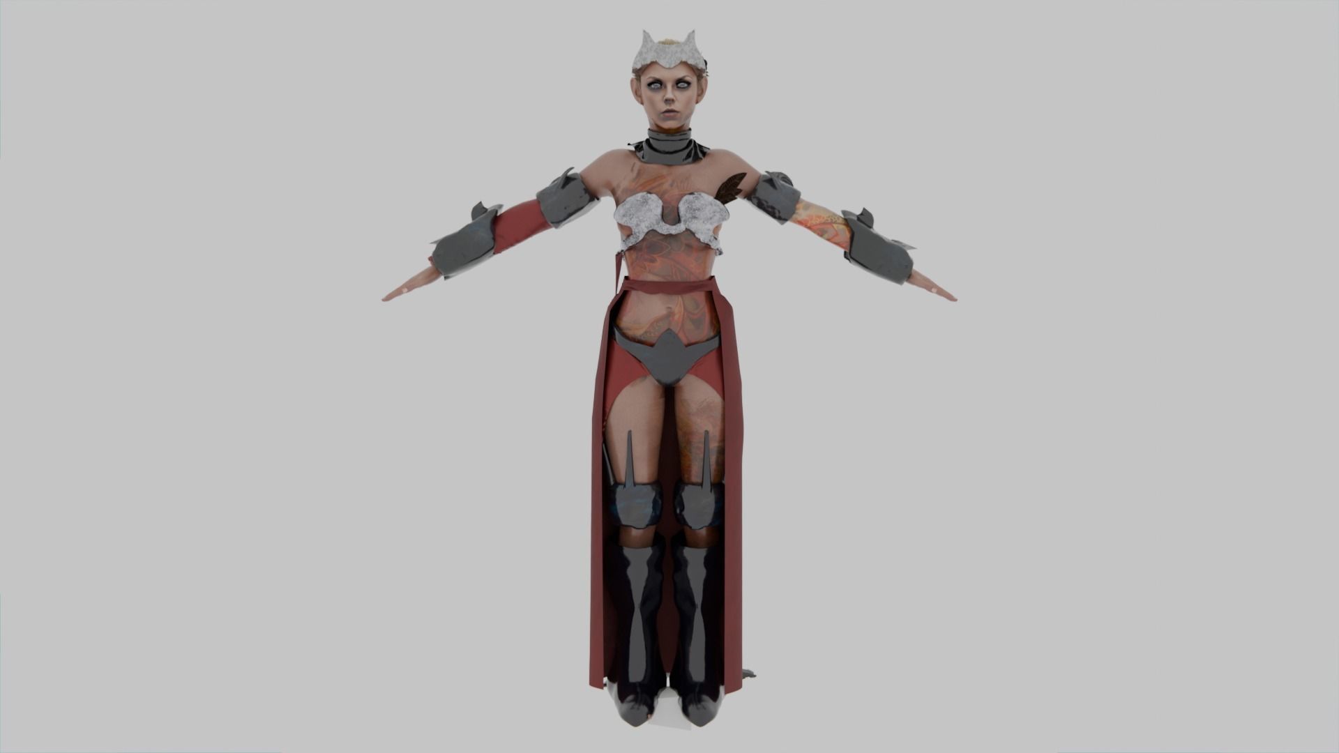 Mystic Woodland Valkyrie - Elf warrior woman Low-poly 3D model_5