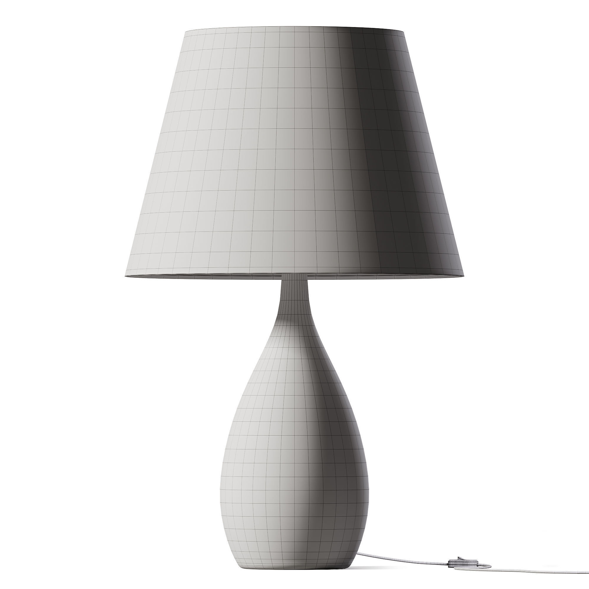 Concrete Table Lamp 3D model_1