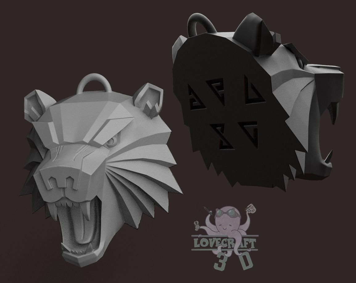 JEWELRY COSPLAY PENDANT MEDALLION WITCHER SCHOOL OF THE BEAR 3D print model_3
