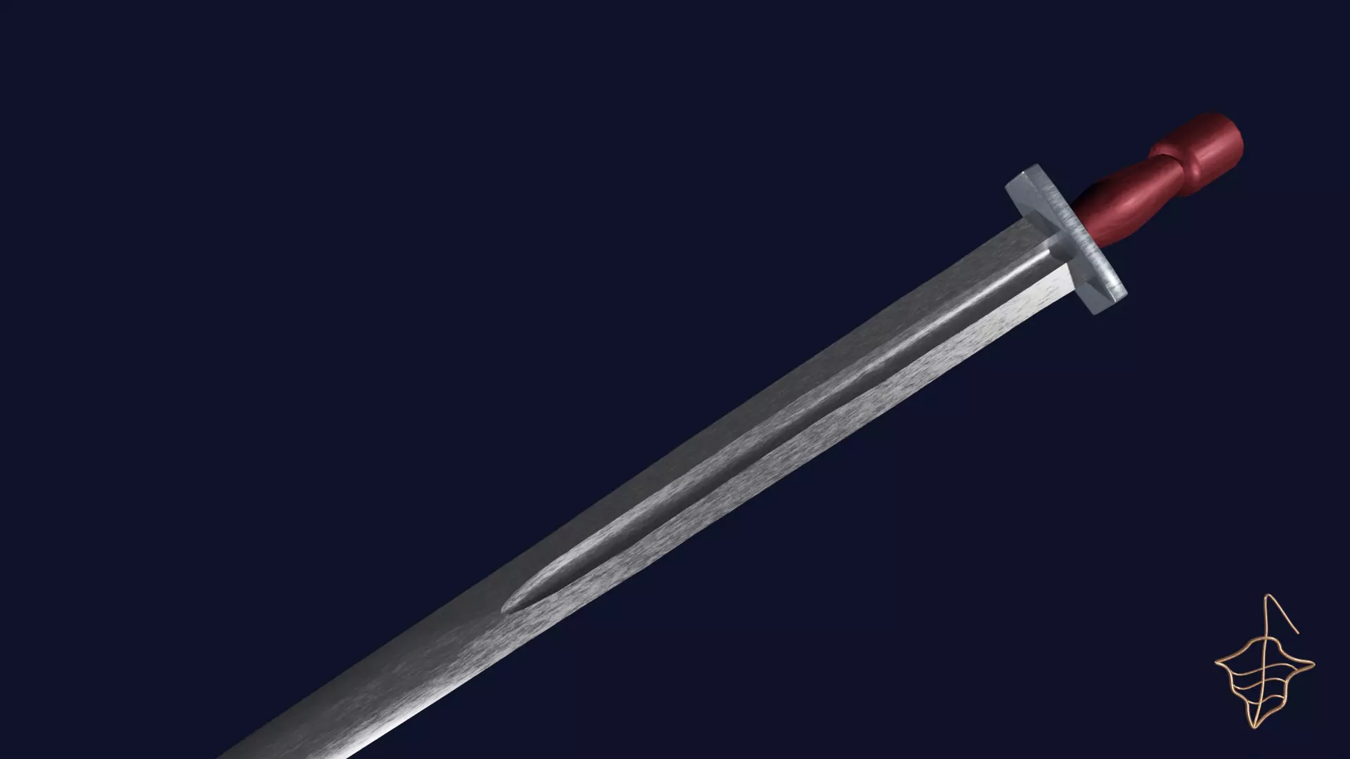 Excalibur sword with Xyphos handle Low-poly 3D model