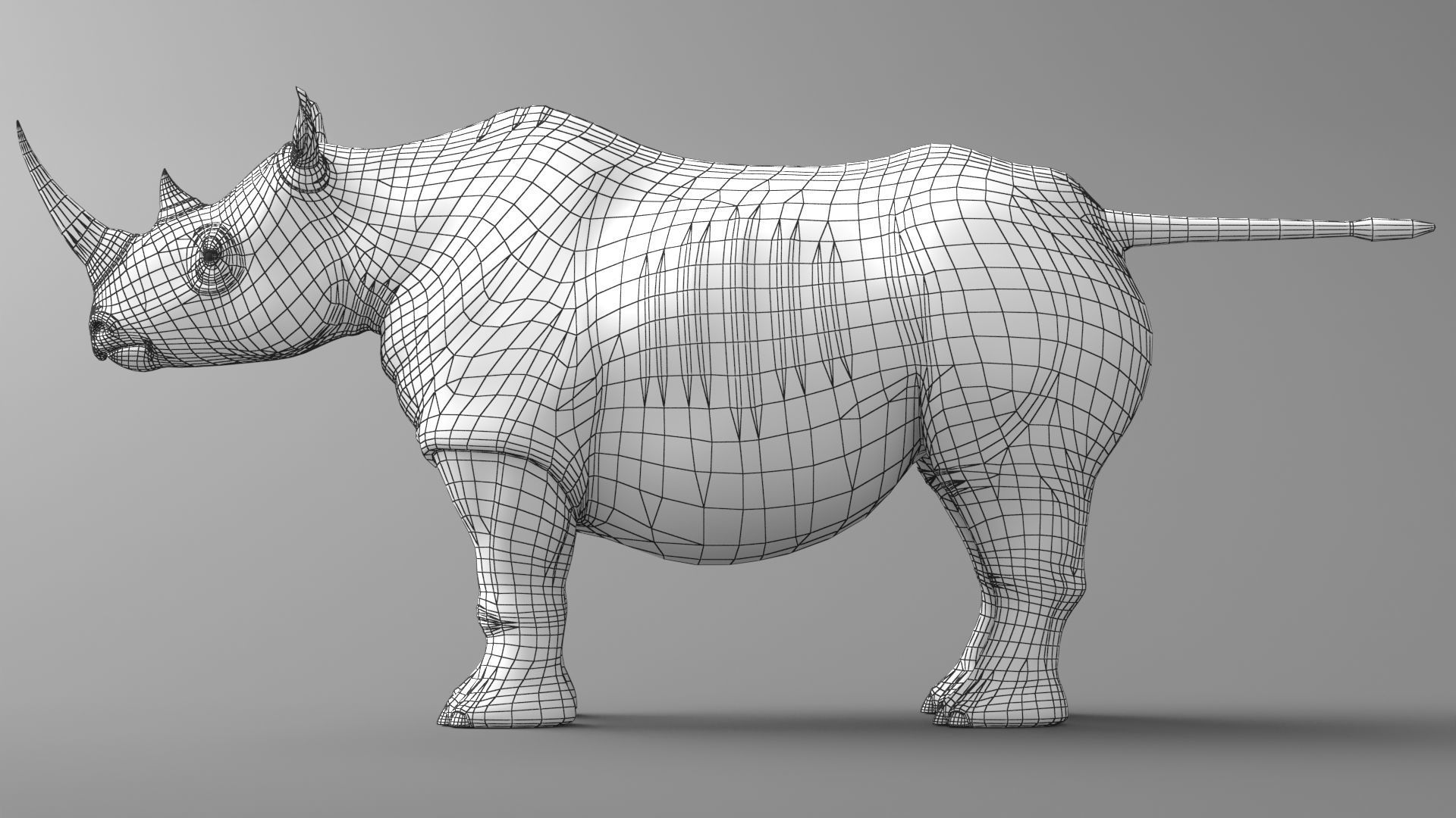 Rhino Low-poly 3D model_8
