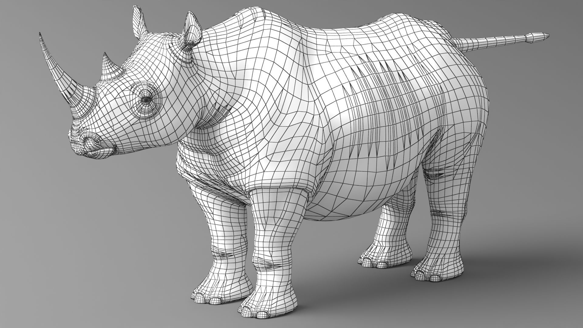 Rhino Low-poly 3D model_11