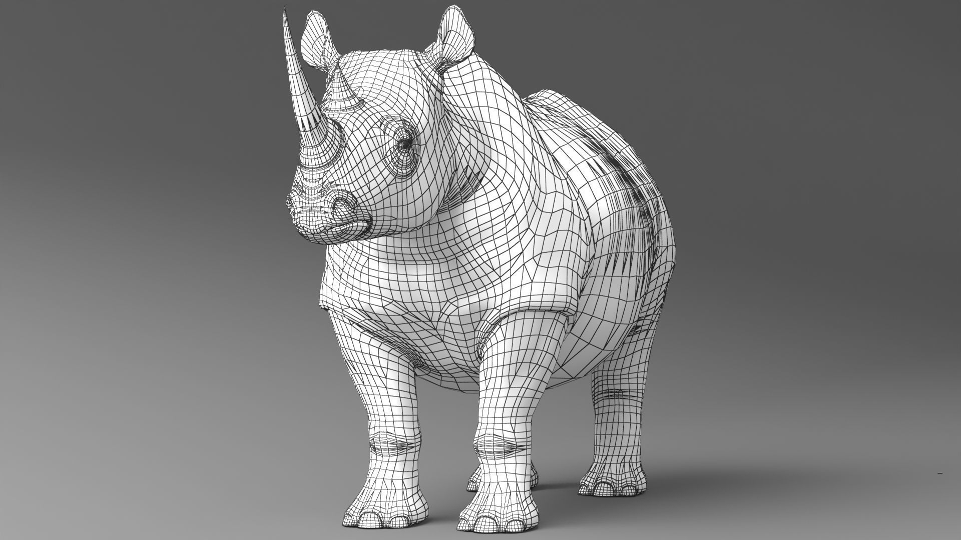 Rhino Low-poly 3D model_14