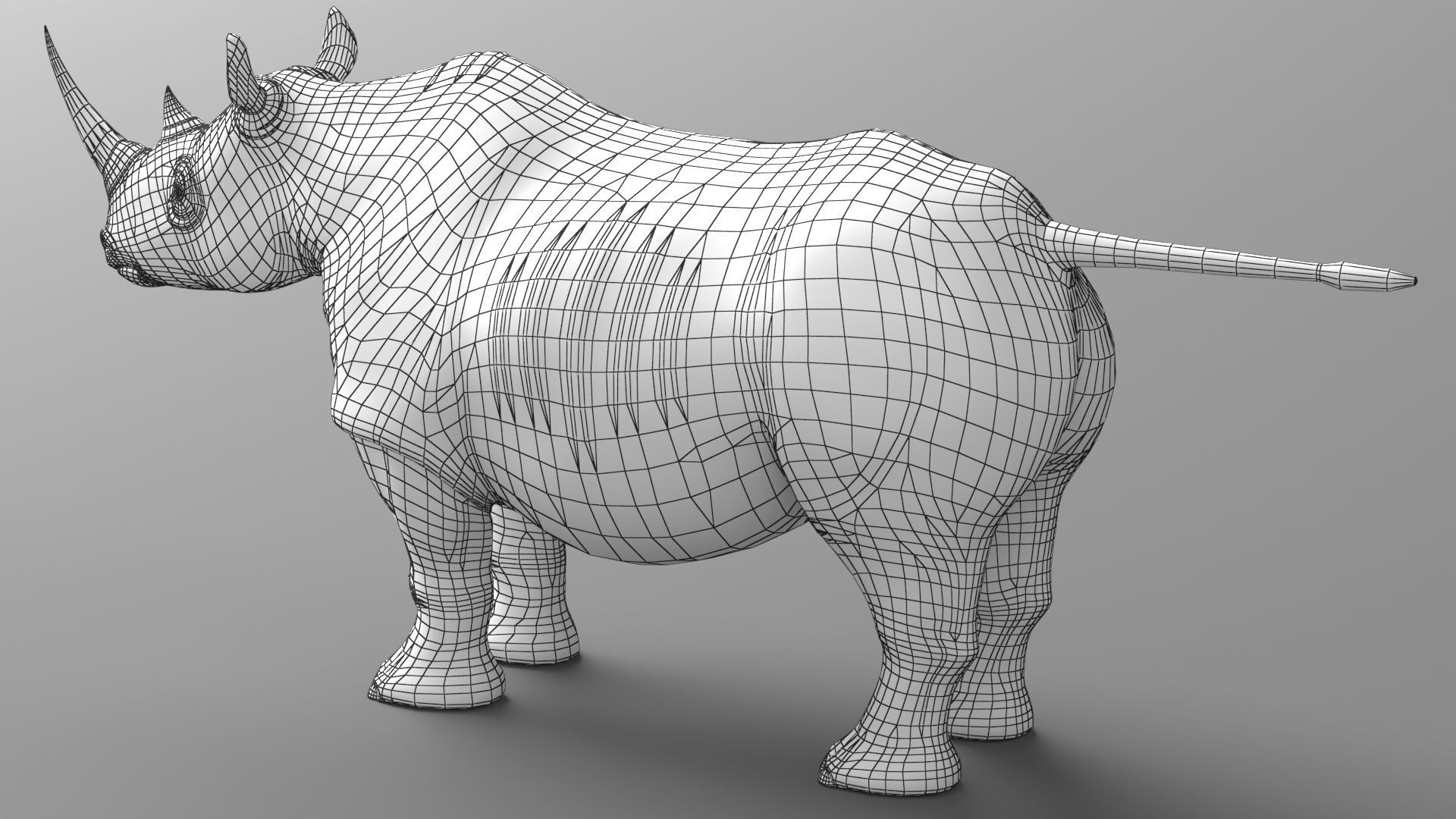 Rhino Low-poly 3D model_10