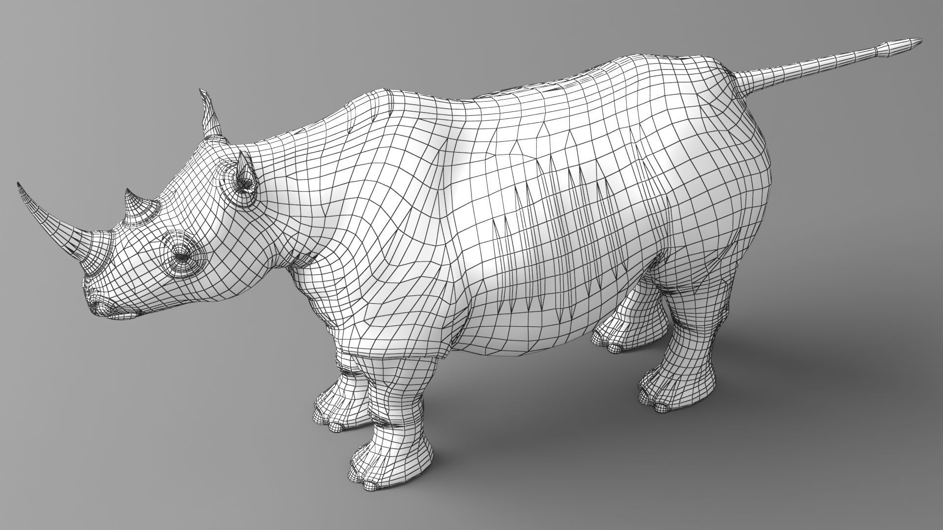 Rhino Low-poly 3D model_12