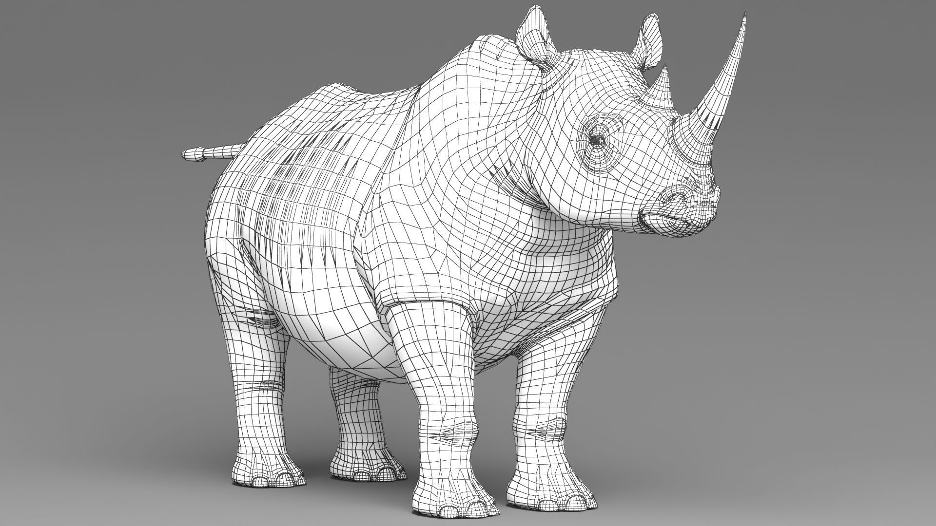 Rhino Low-poly 3D model_15