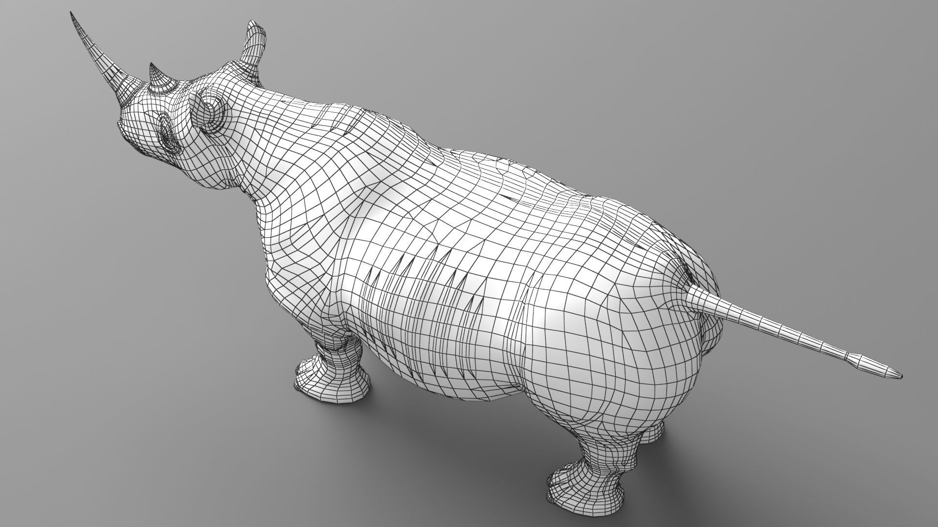 Rhino Low-poly 3D model_13