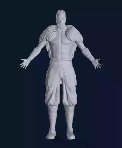 High poly 3D warrior model
