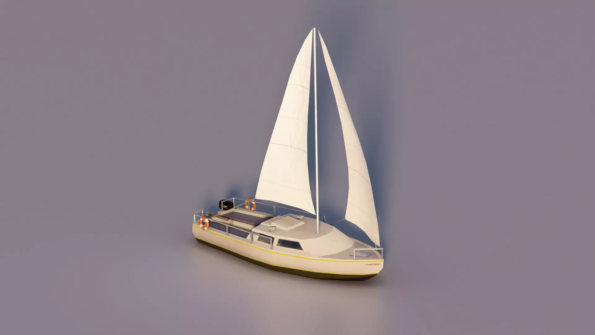 Sailboat Low-poly 3D model