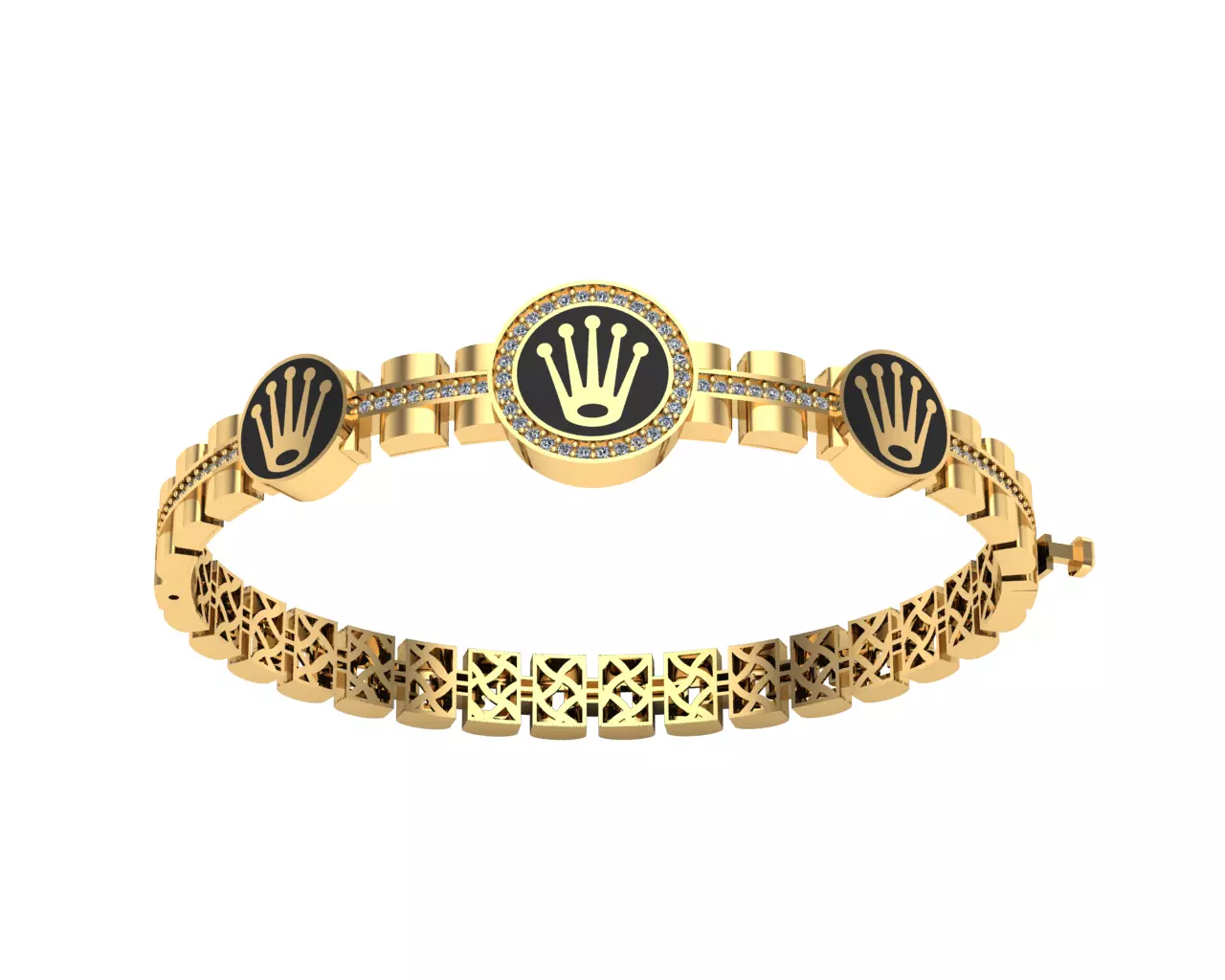 Direct casting gold bracelet  3D model_0
