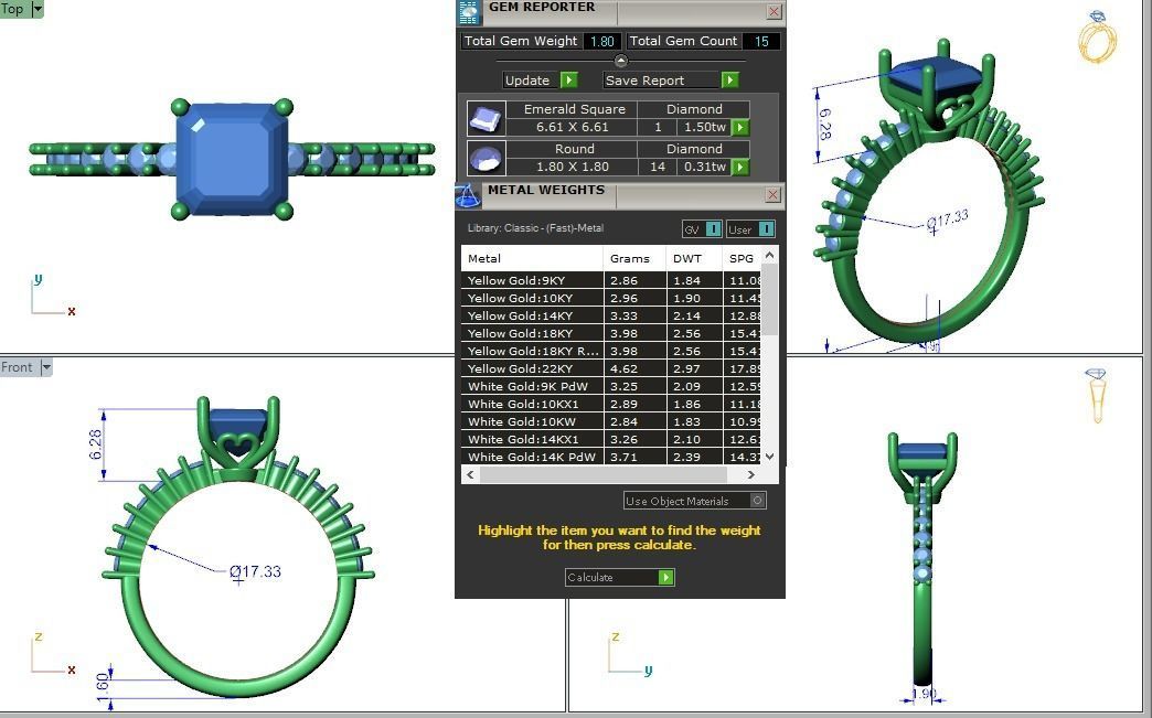 Engagement ring Alice ascher 3D print model_15