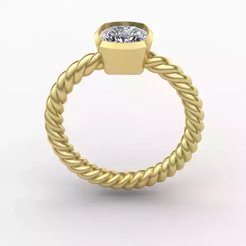 Solitaire twisted ring