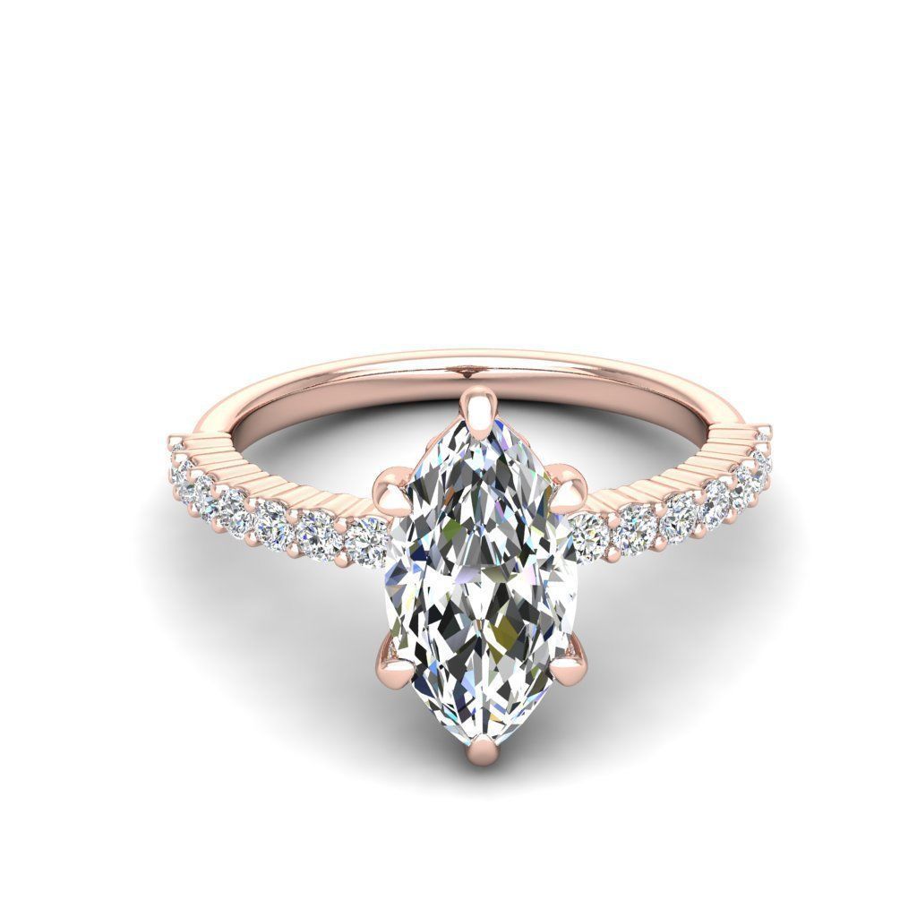 Engagement ring Alice marquise 3D print model_18