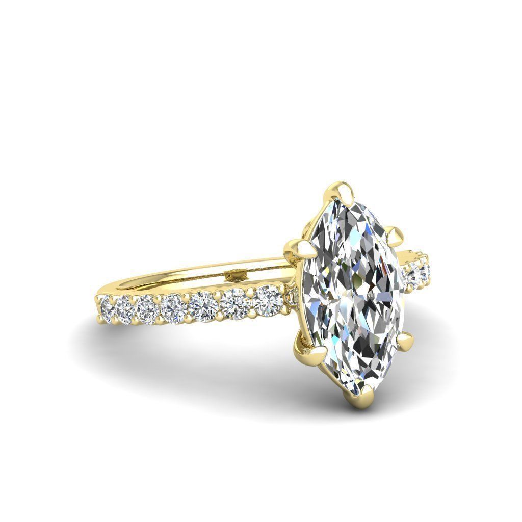 Engagement ring Alice marquise 3D print model_20