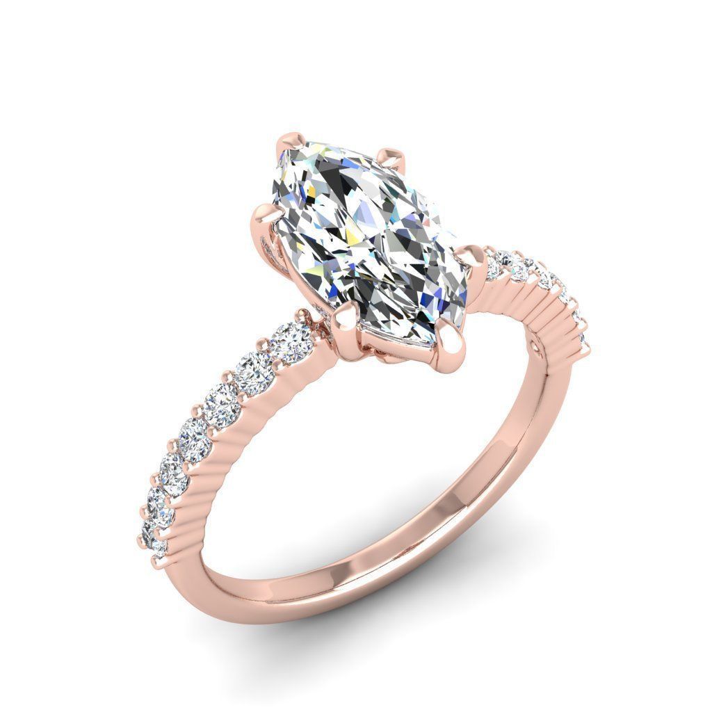 Engagement ring Alice marquise 3D print model_9