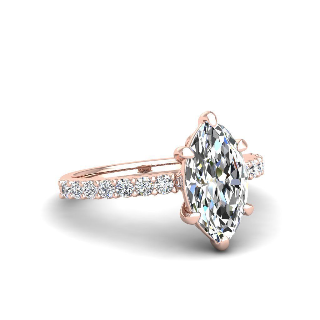 Engagement ring Alice marquise 3D print model_13