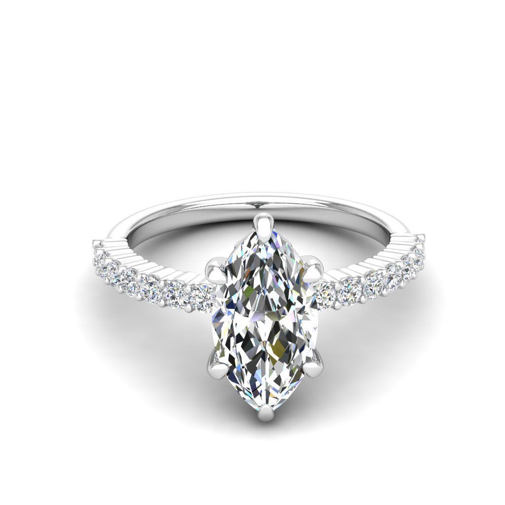 Engagement ring Alice marquise 3D print model_1