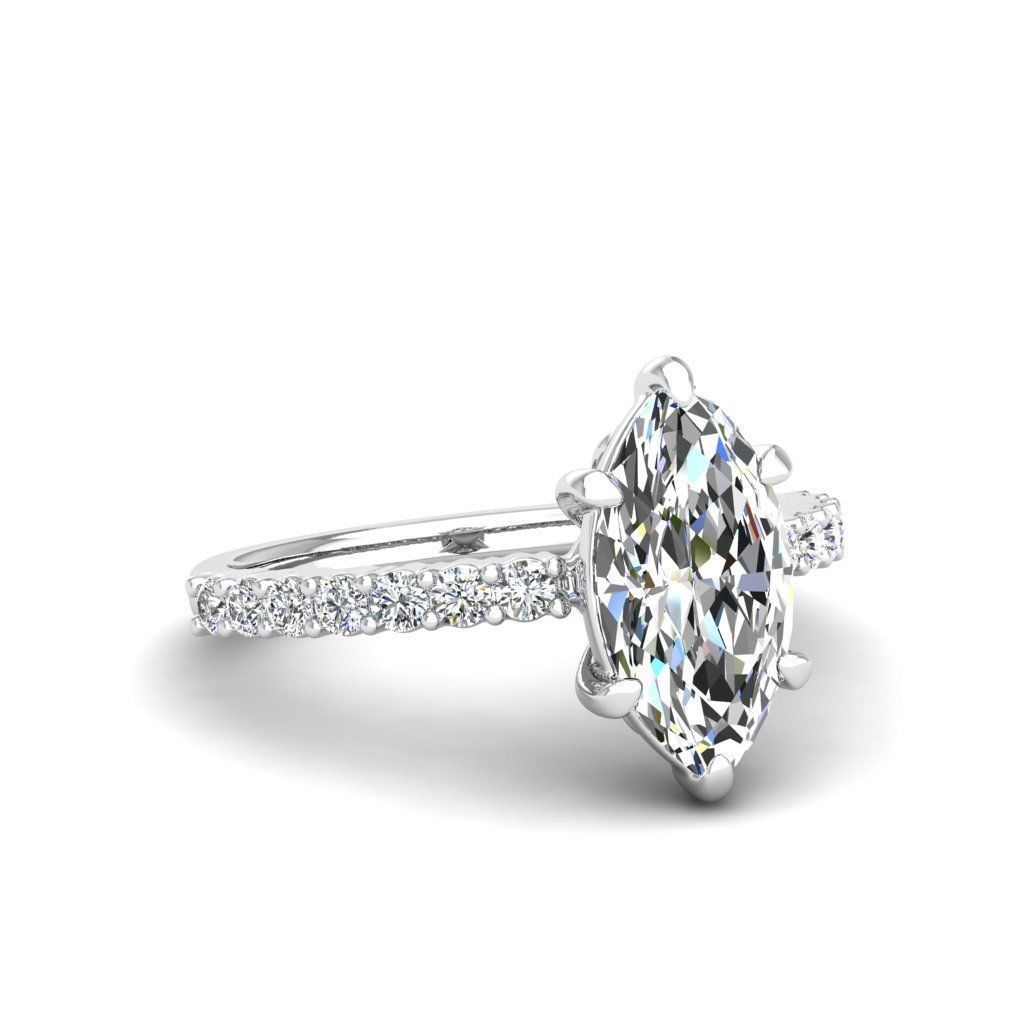 Engagement ring Alice marquise 3D print model_25