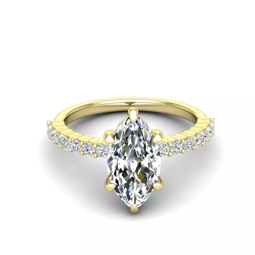 Engagement ring Alice marquise 3D print model_0