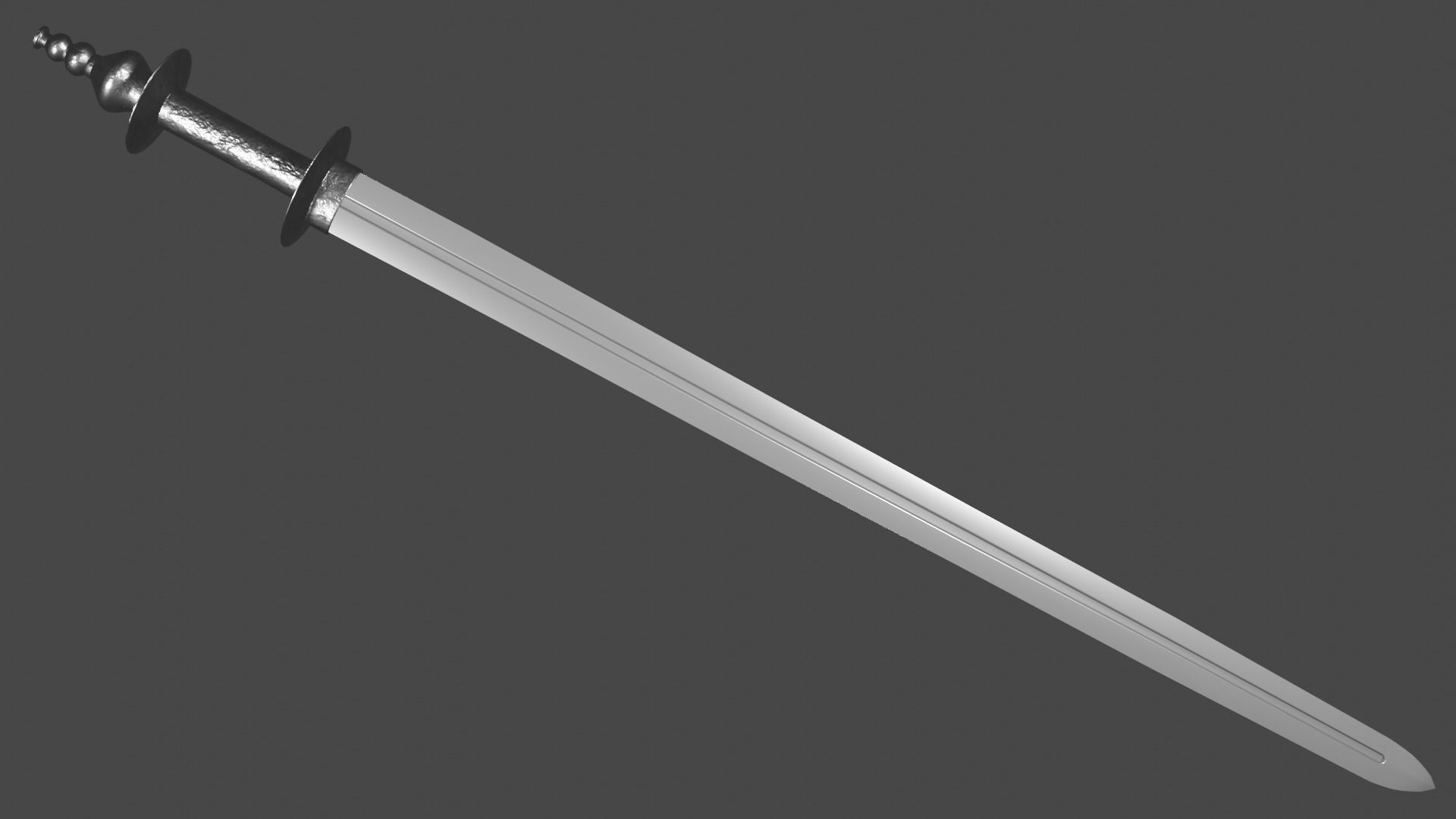 Caroling sword with Khora handle Low-poly 3D model_1