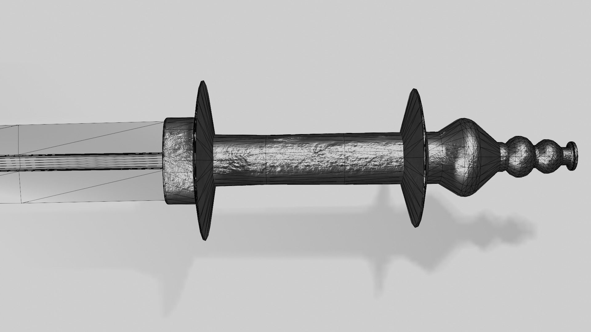 Caroling sword with Khora handle Low-poly 3D model_12