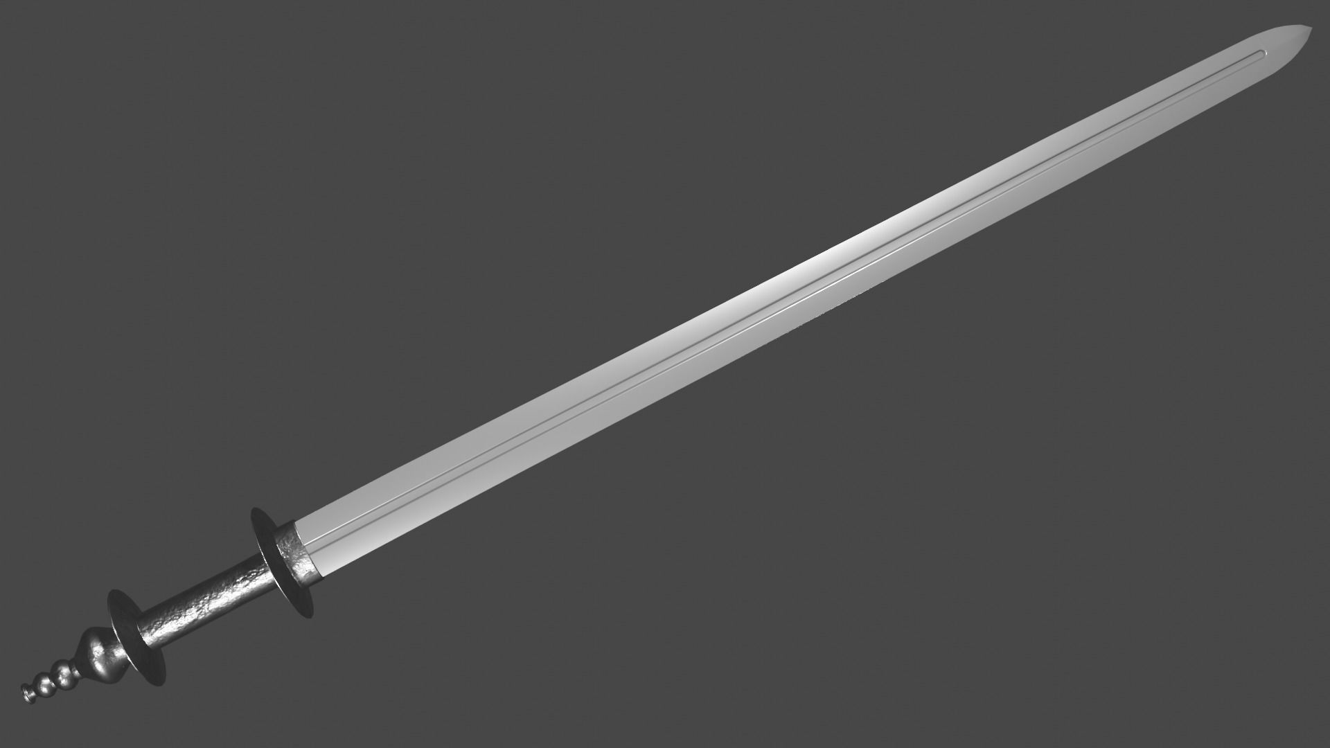 Caroling sword with Khora handle Low-poly 3D model_2