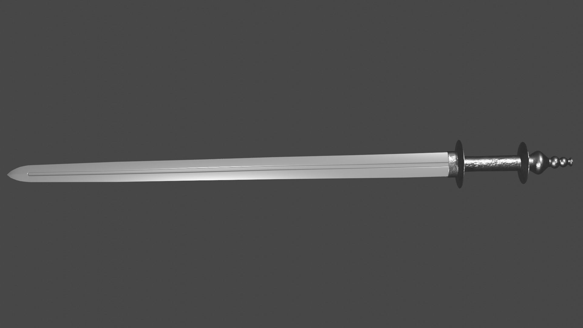 Caroling sword with Khora handle Low-poly 3D model_4