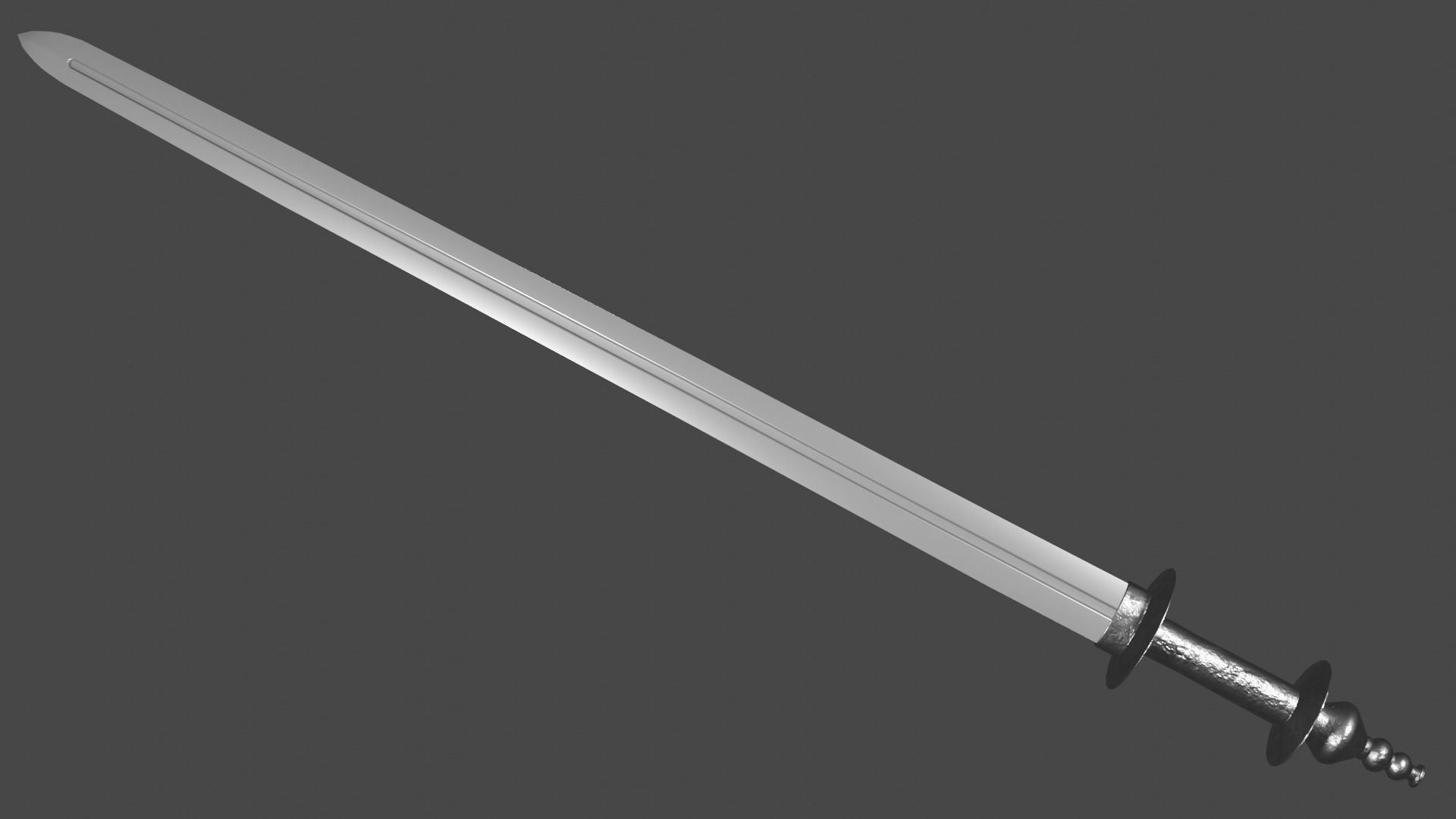 Caroling sword with Khora handle Low-poly 3D model_3