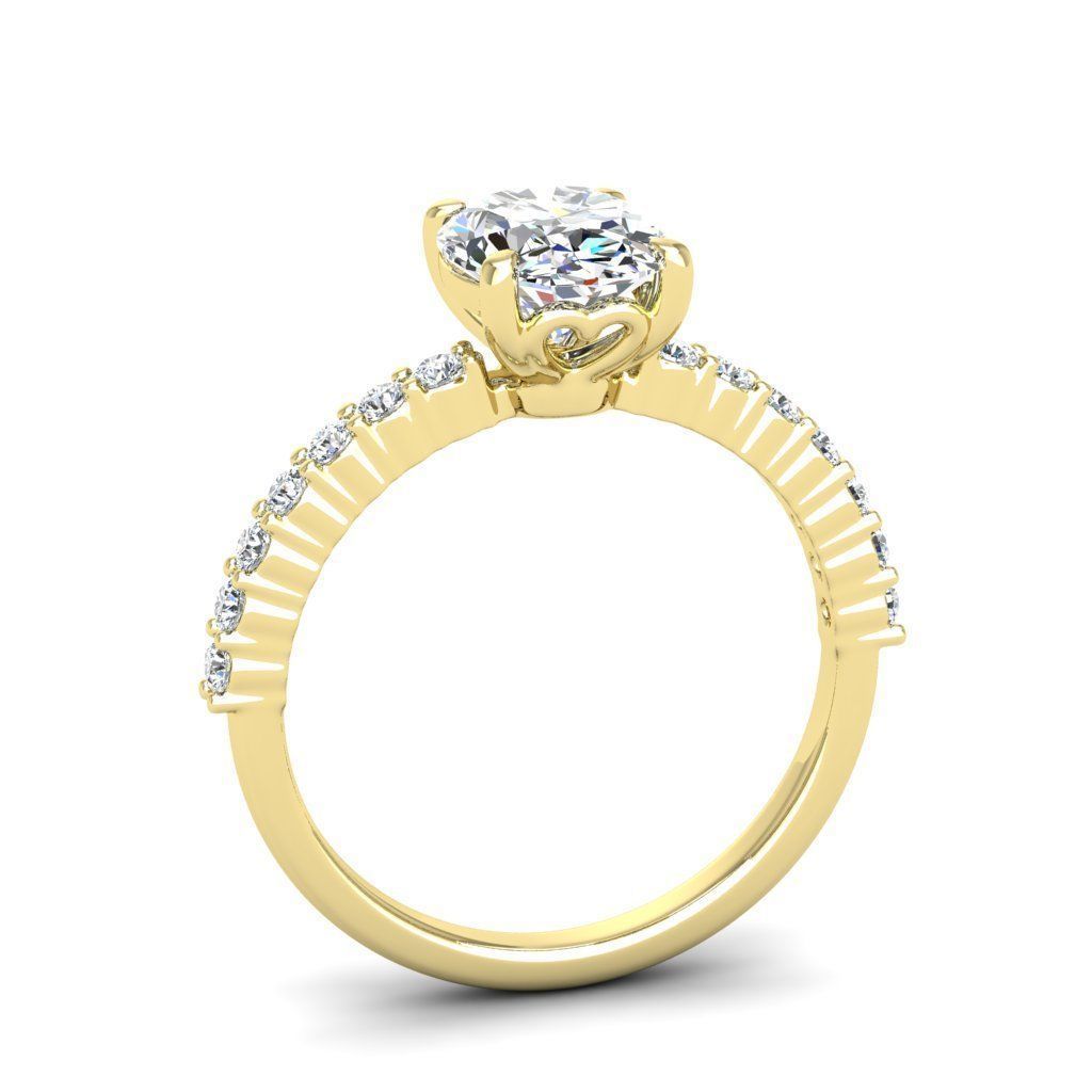 Engagement ring Alice oval 3D print model_17