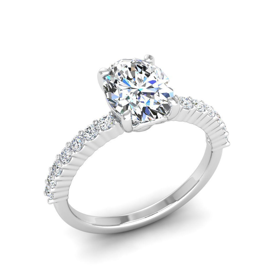 Engagement ring Alice oval 3D print model_14
