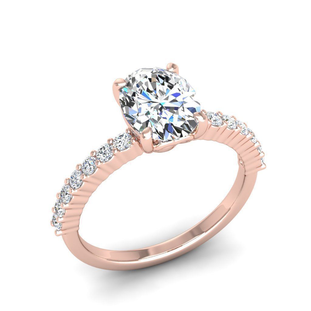 Engagement ring Alice oval 3D print model_13