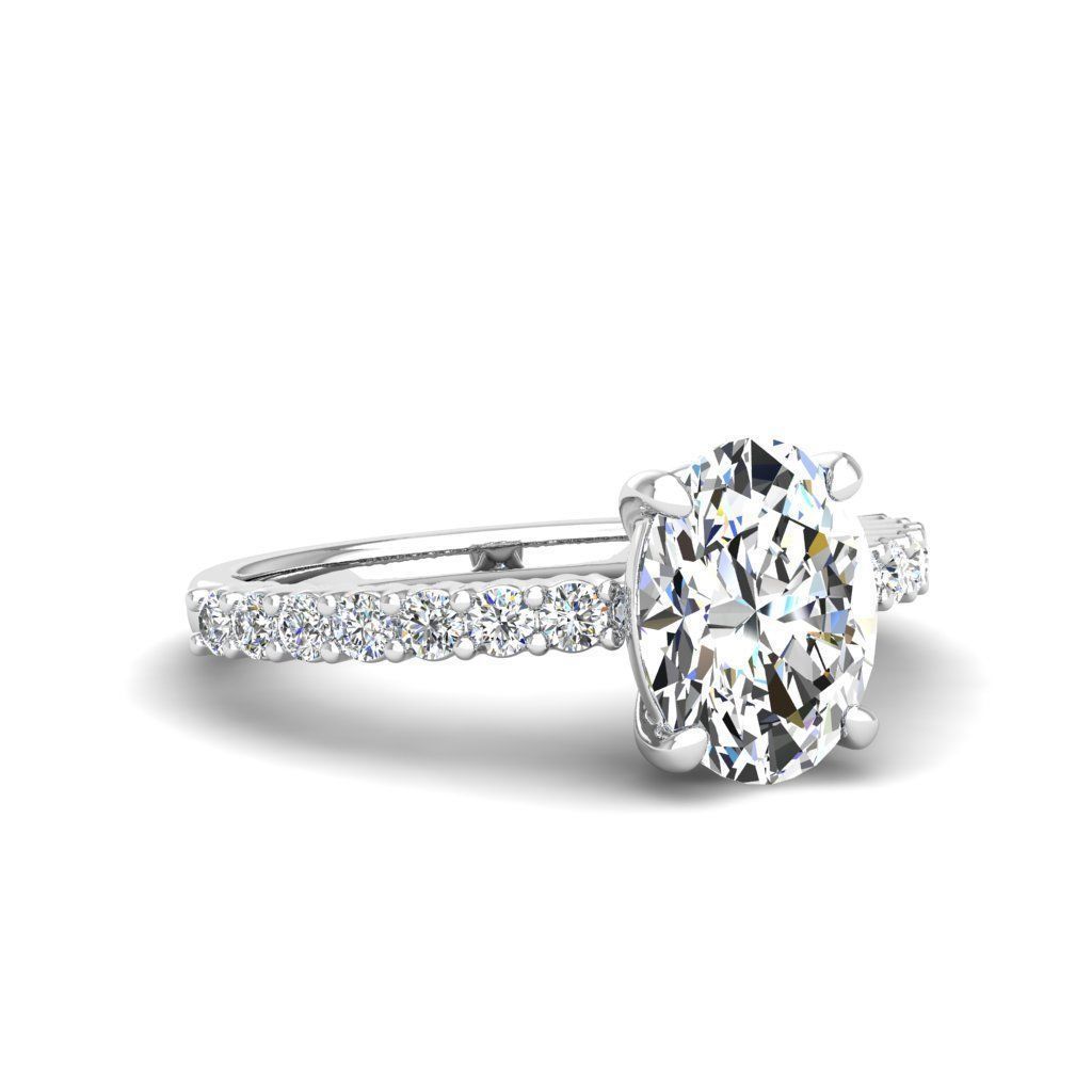 Engagement ring Alice oval 3D print model_25