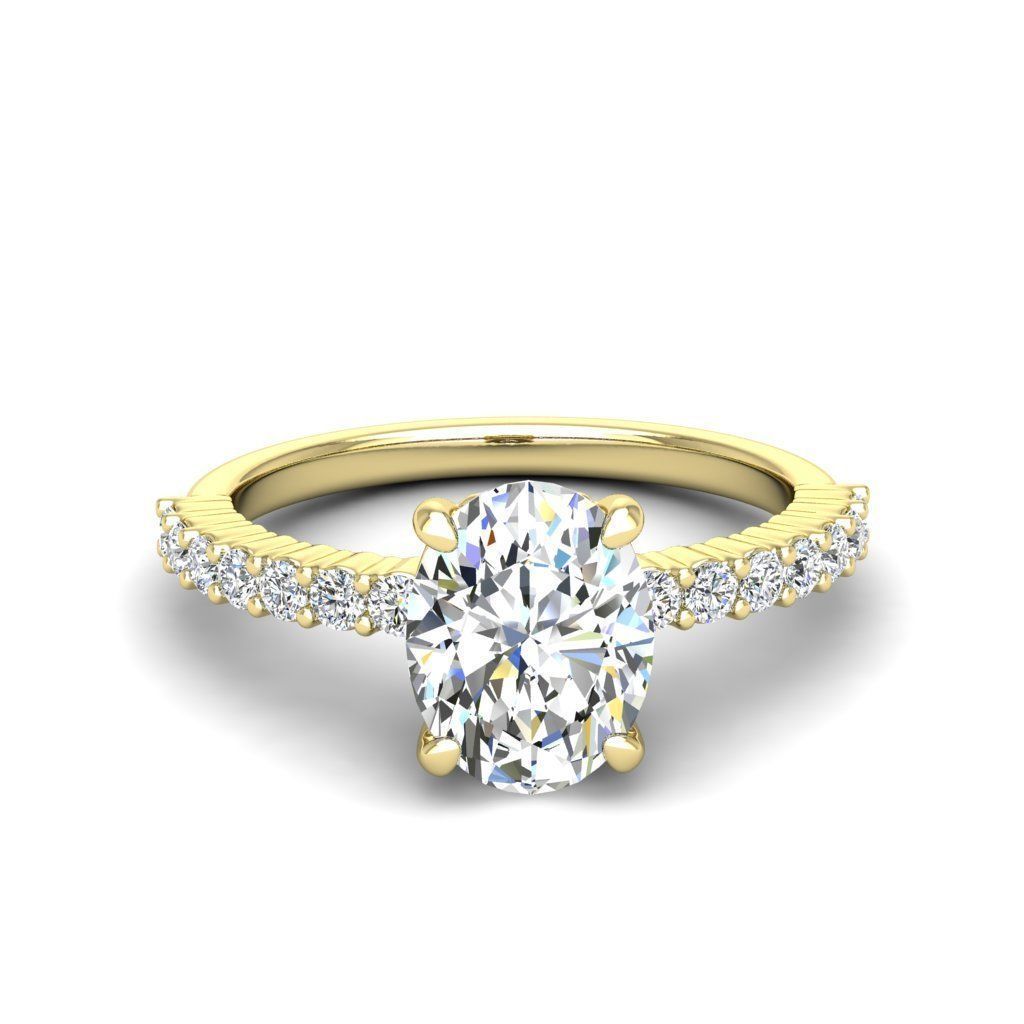 Engagement ring Alice oval 3D print model_23