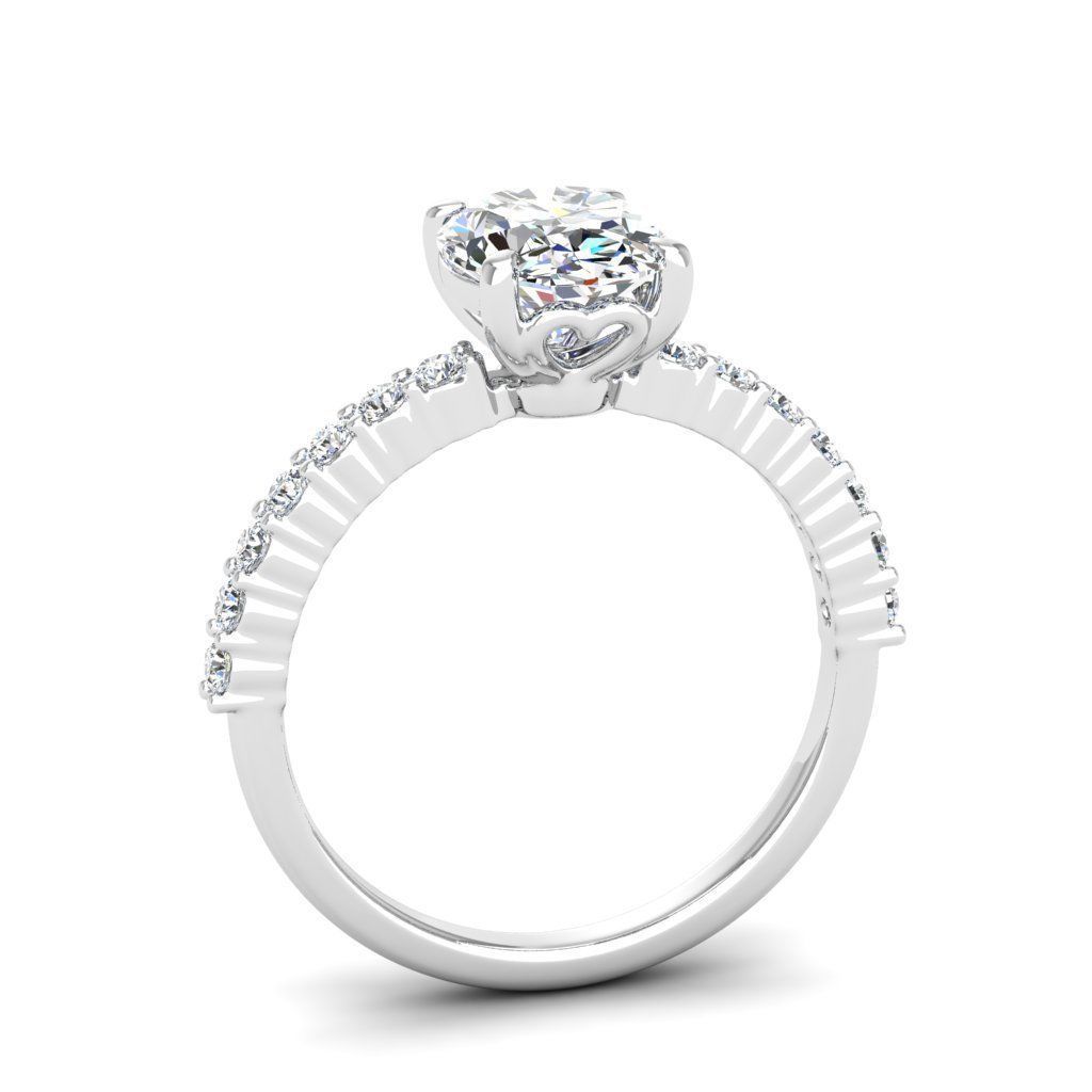 Engagement ring Alice oval 3D print model_4